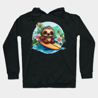 Surfing Baby Sloth Hoodie